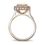 Fancy Intense Yellow Orange Heart Halo Diamond Ring