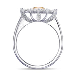 Fancy Vivid Yellowish Orange Radiant Halo Diamond Ring