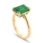 Green Colombian Emerald Solitaire Ring