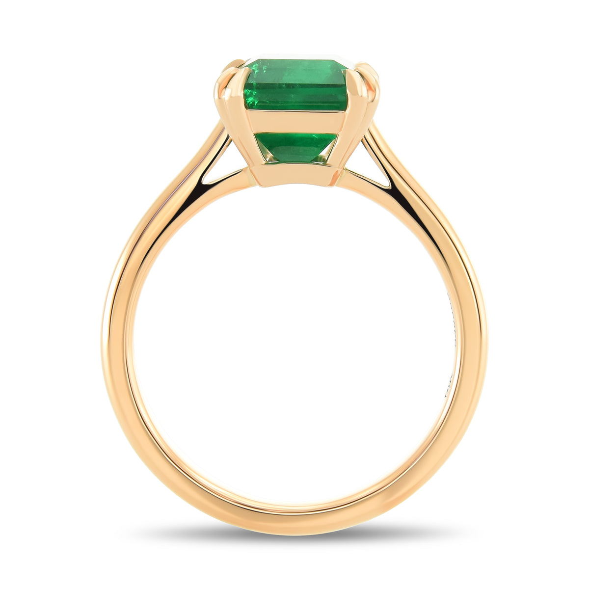 Green Colombian Emerald Solitaire Ring