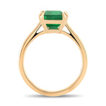 Green Colombian Emerald Solitaire Ring
