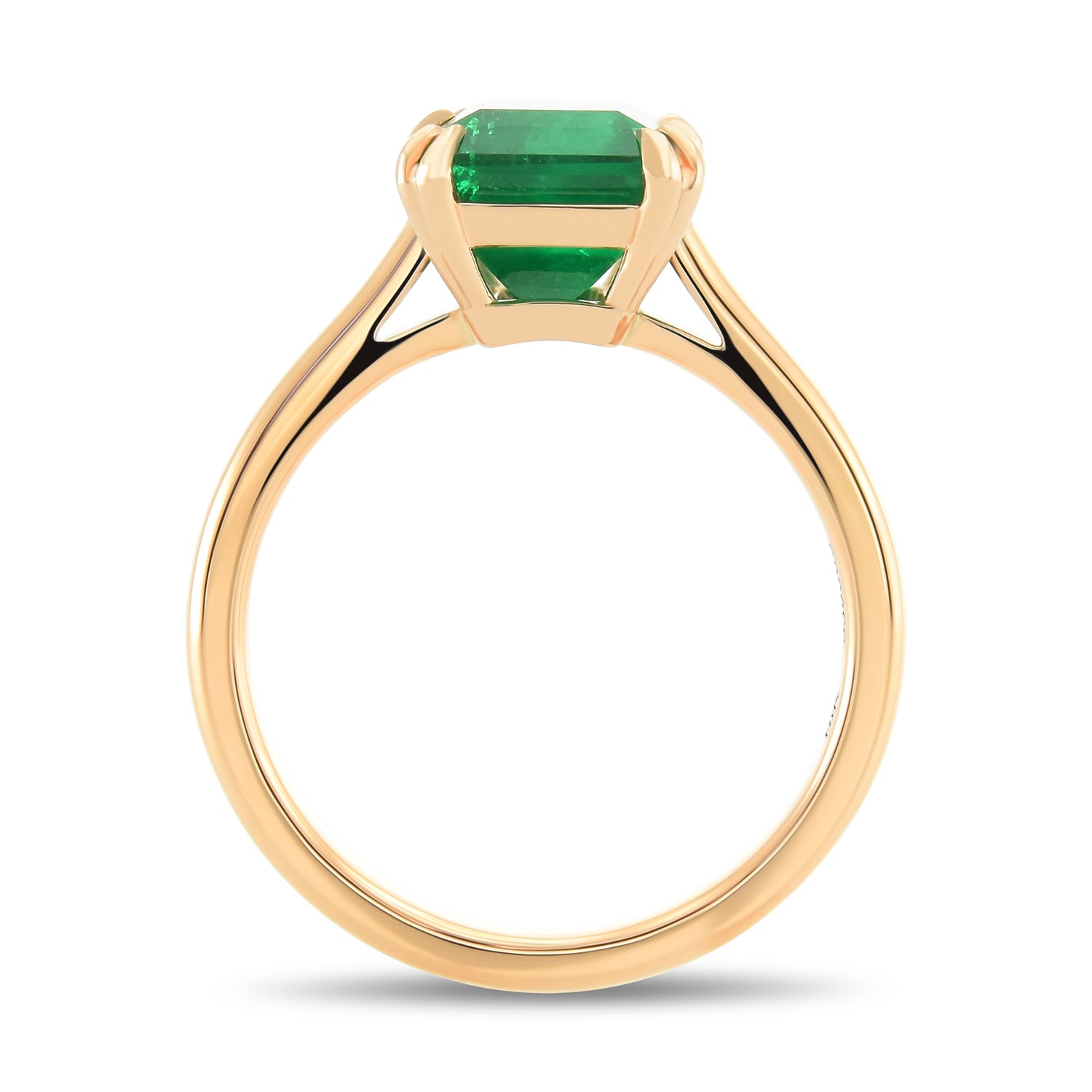 Green Colombian Emerald Solitaire Ring
