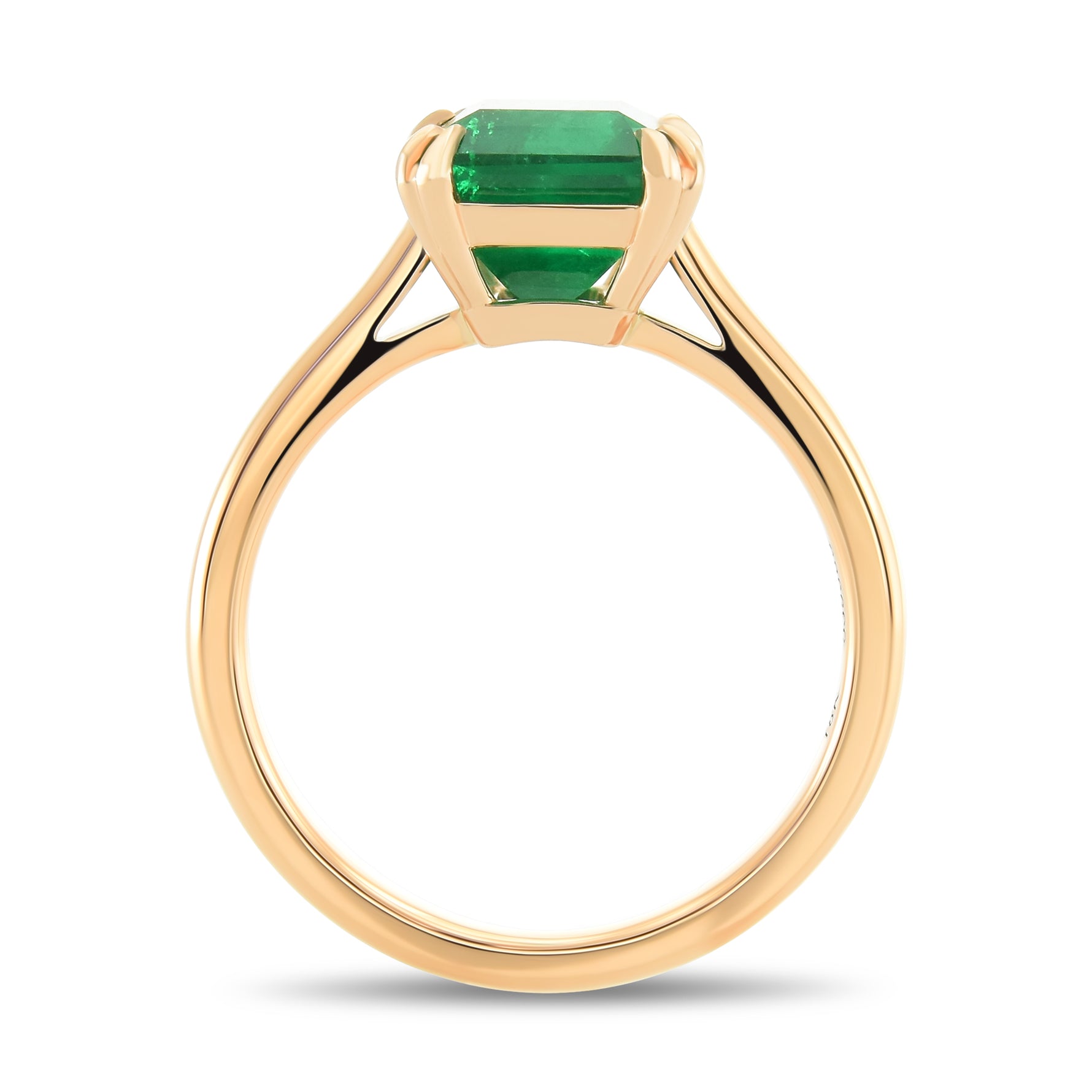 Green Colombian Emerald Solitaire Ring