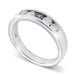 5 Stone Alexandrite and Diamond Band Ring