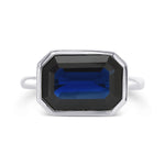 Octagon Sapphire Solitaire Ring