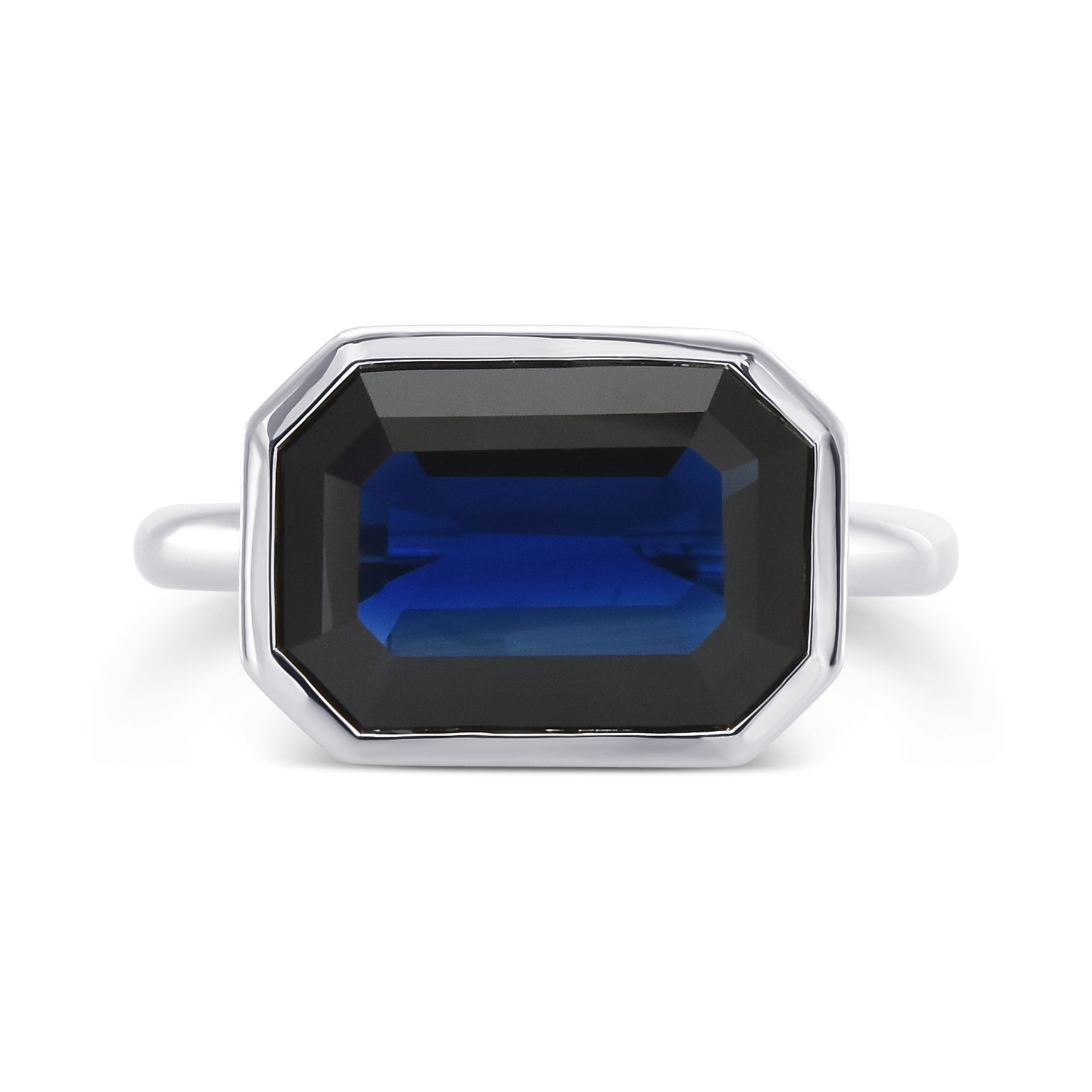 Octagon Sapphire Solitaire Ring