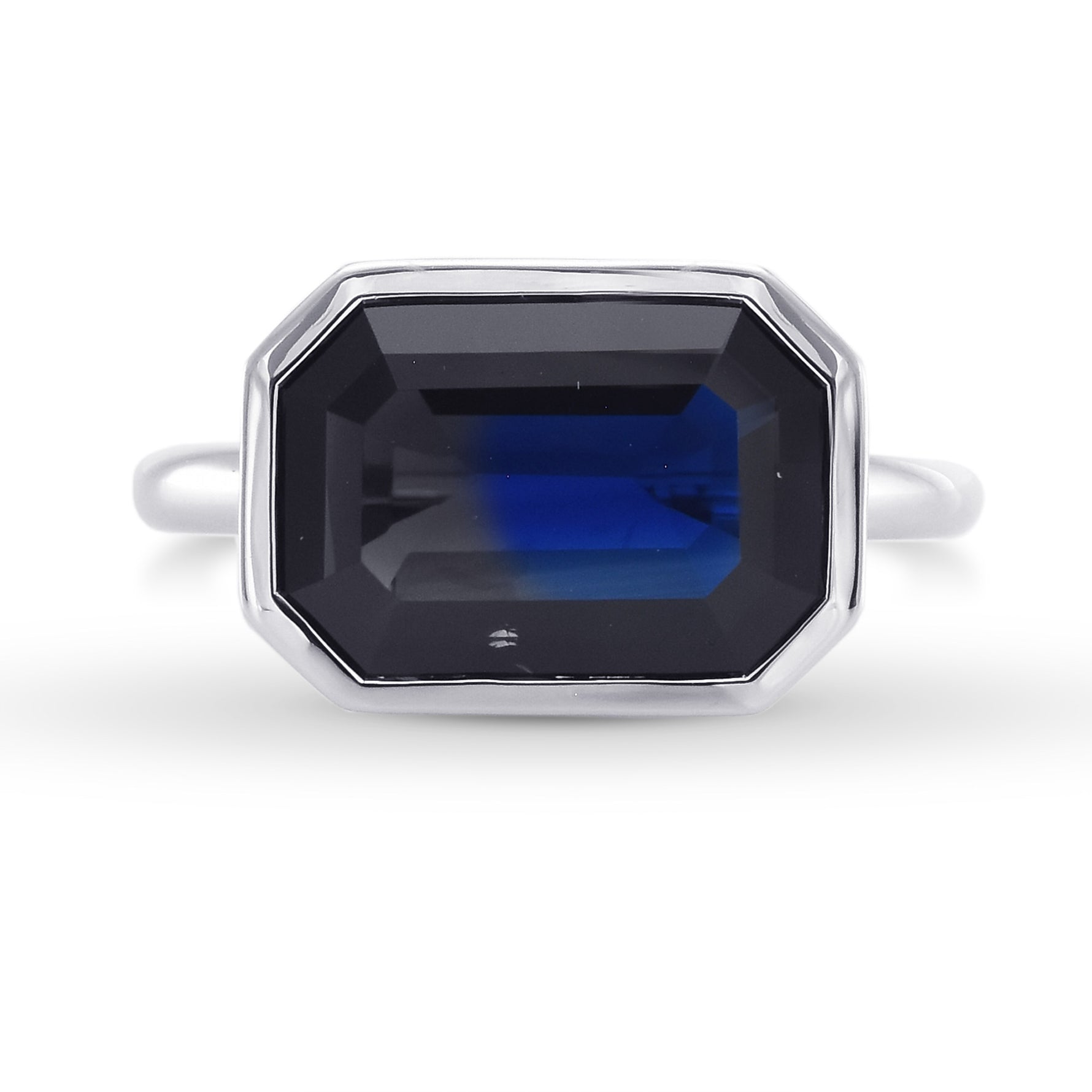 Octagon Sapphire Solitaire Ring