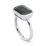 Octagon Sapphire Solitaire Ring