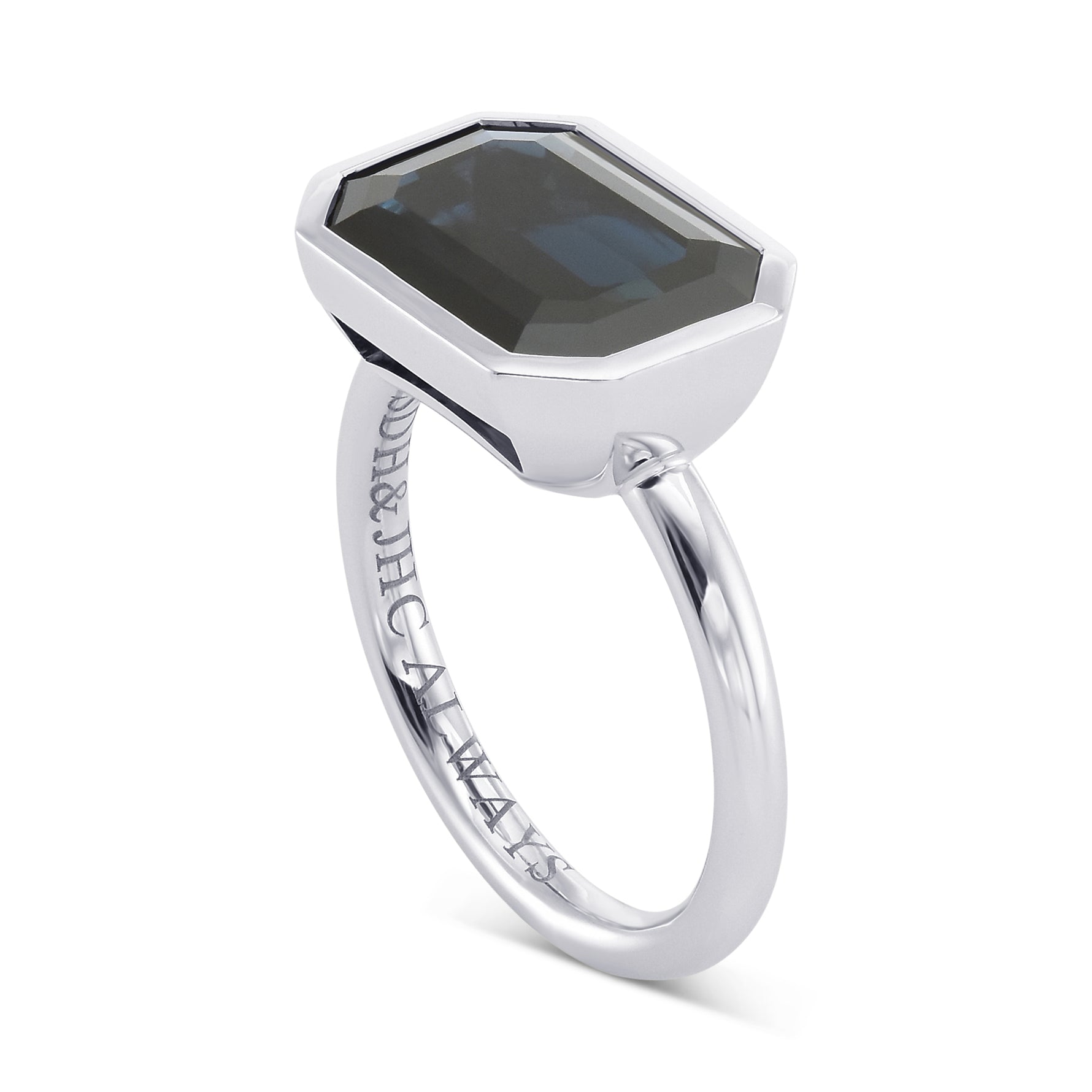 Octagon Sapphire Solitaire Ring
