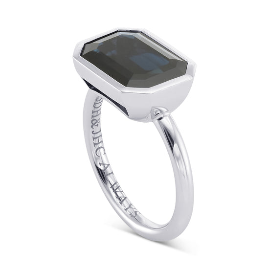 Octagon Sapphire Solitaire Ring
