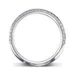  Fancy Light Pink and White Pave Diamond Milgrain Wedding Band