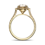 Fancy Dark Brown Greenish Yellow Round Halo Diamond 