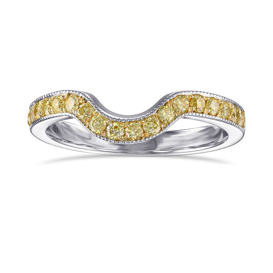 Fancy Yellow Countered Diamond Wedding Ring 