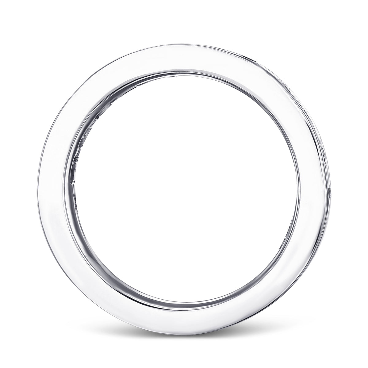 Channel Princess-cut Diamond & Emerald and Half Eternity Band