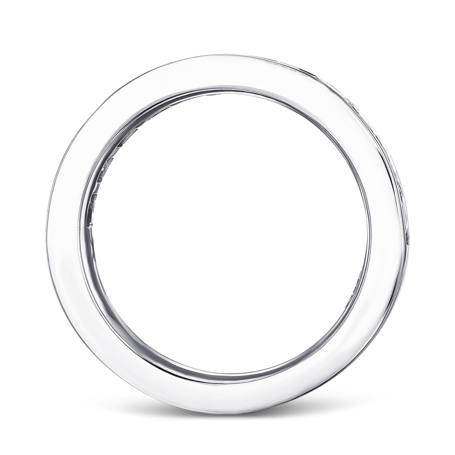 Channel Princess-cut Diamond & Emerald and Half Eternity Band