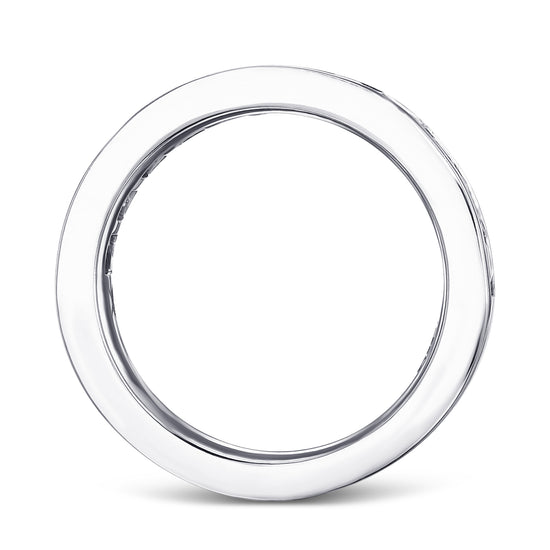 Channel Princess-cut Diamond & Emerald and Half Eternity Band