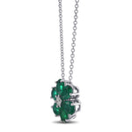 Pear Emerald Floral Pendant