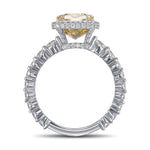 Fancy Brownish Yellow Cushion Halo Diamond Ring 