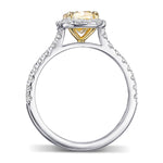 Fancy Yellow Cushion Halo Diamond Ring