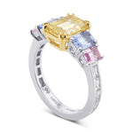 Fancy Deep Brownish Yellow Emerald Side-stone Diamond Ring