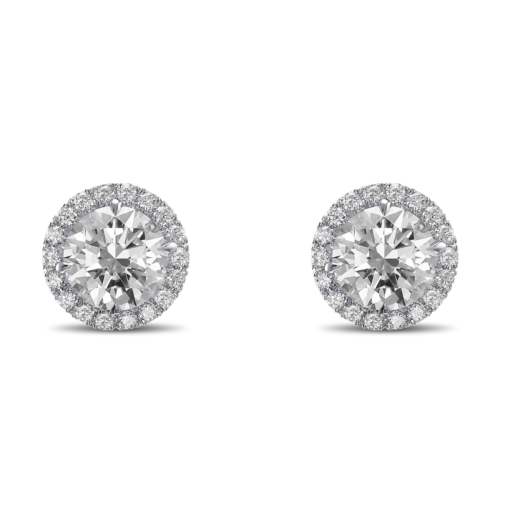 Round Brilliant Halo Diamond Earrings
