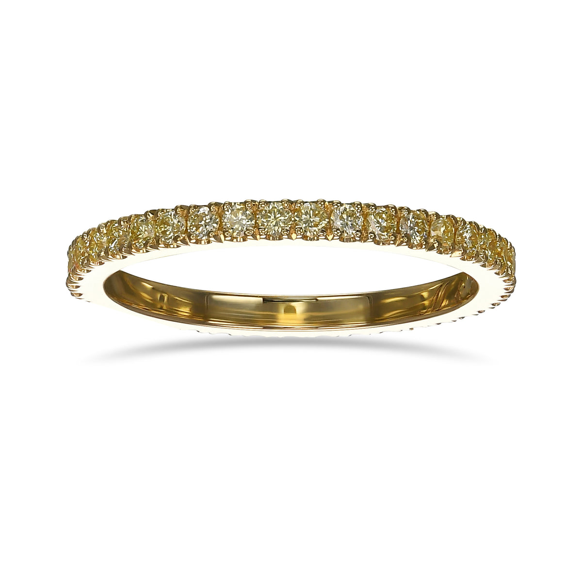 Light Yellow Diamond Full Eternity Wedding Band