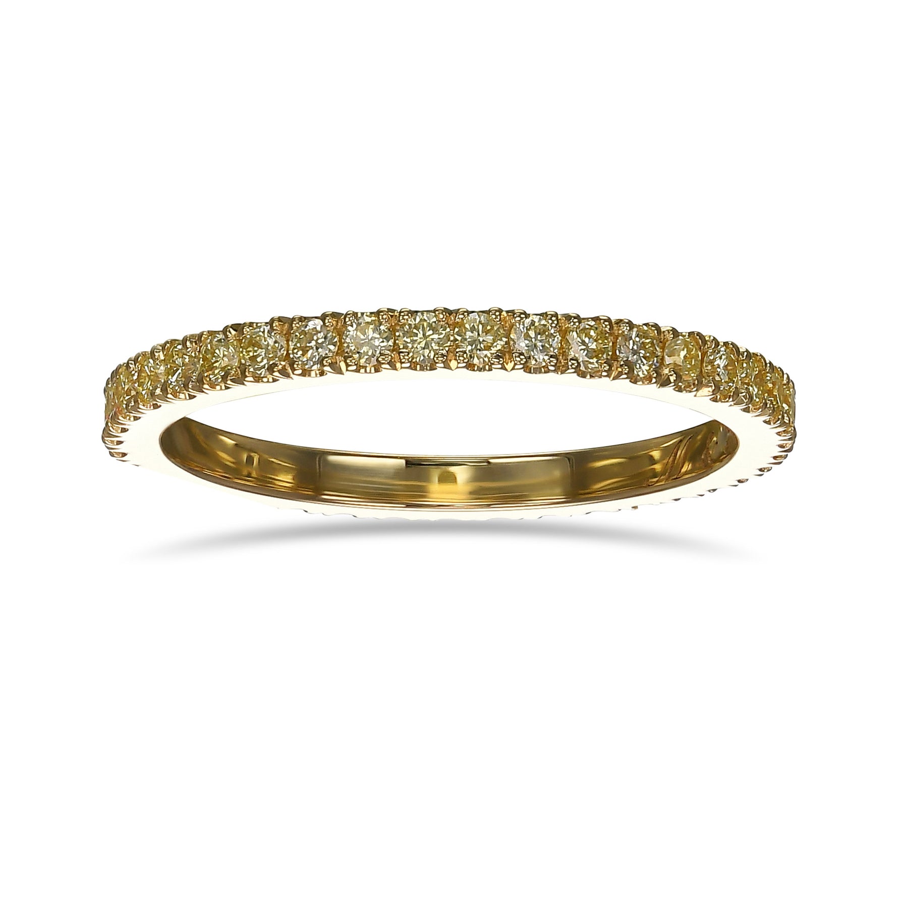 Light Yellow Diamond Full Eternity Wedding Band