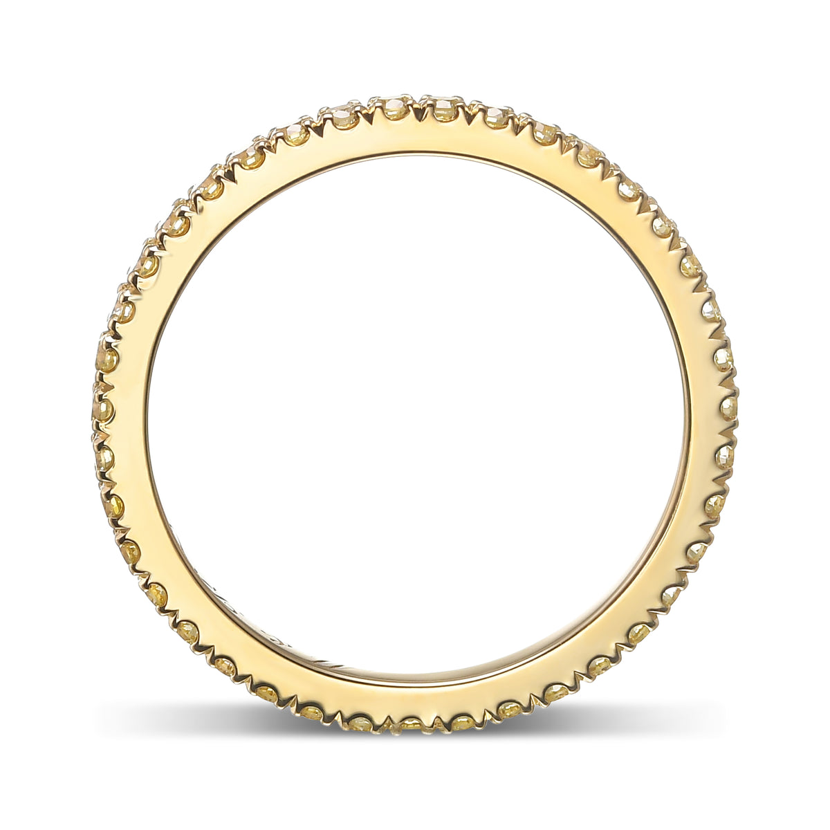Light Yellow Diamond Full Eternity Wedding Band