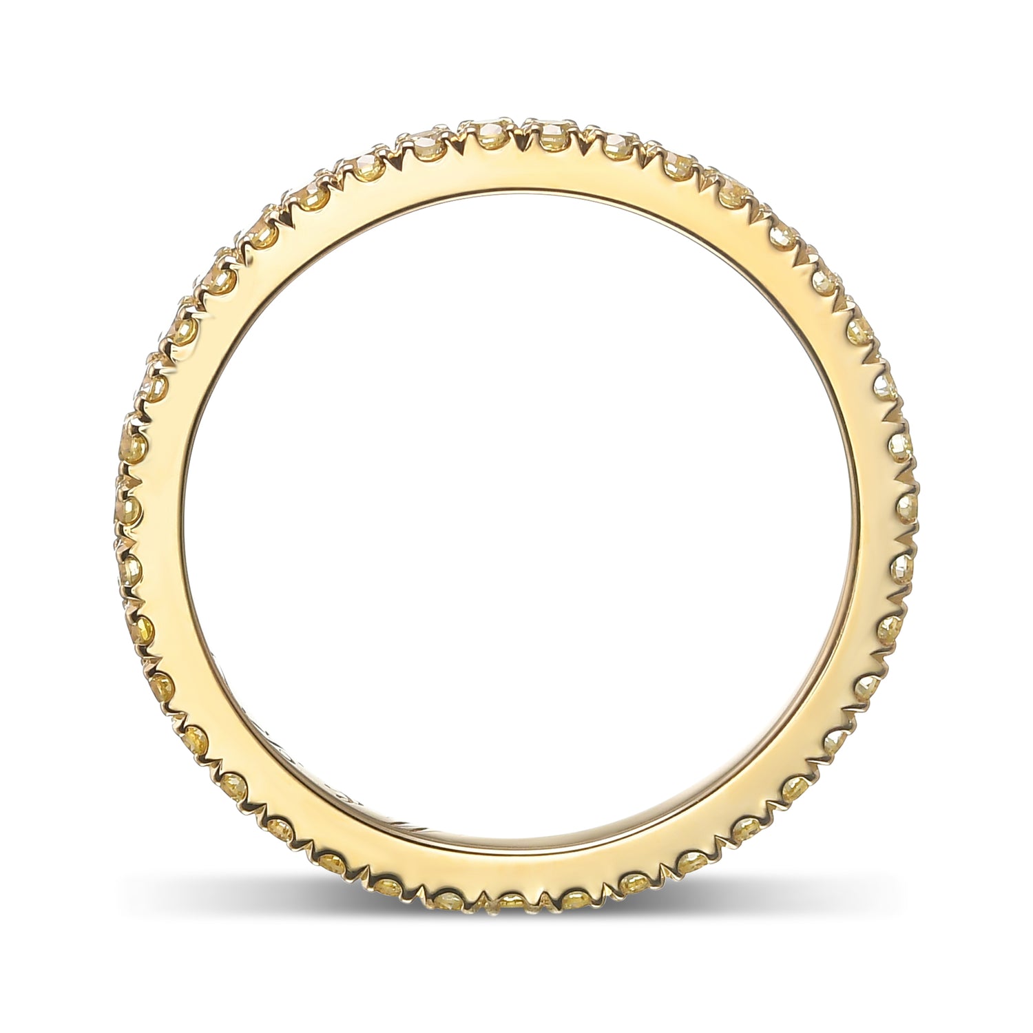 Light Yellow Diamond Full Eternity Wedding Band