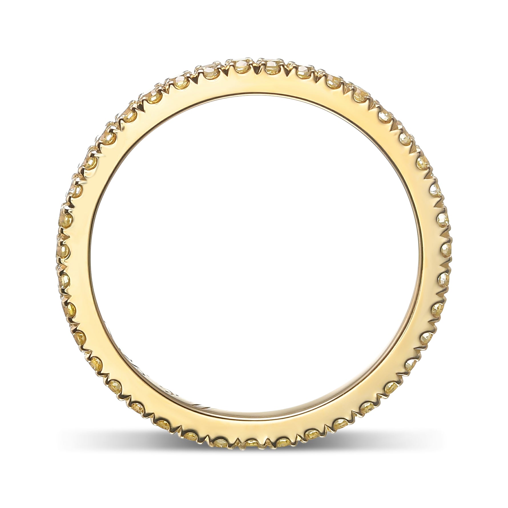 Light Yellow Diamond Full Eternity Wedding Band