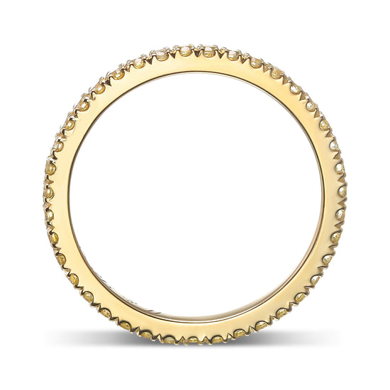 Light Yellow Diamond Full Eternity Wedding Band