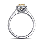 Fancy Intense Yellow Cushion Halo Diamond Ring