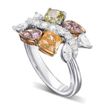 Multi-Color Diamond Cluster Couture Ring