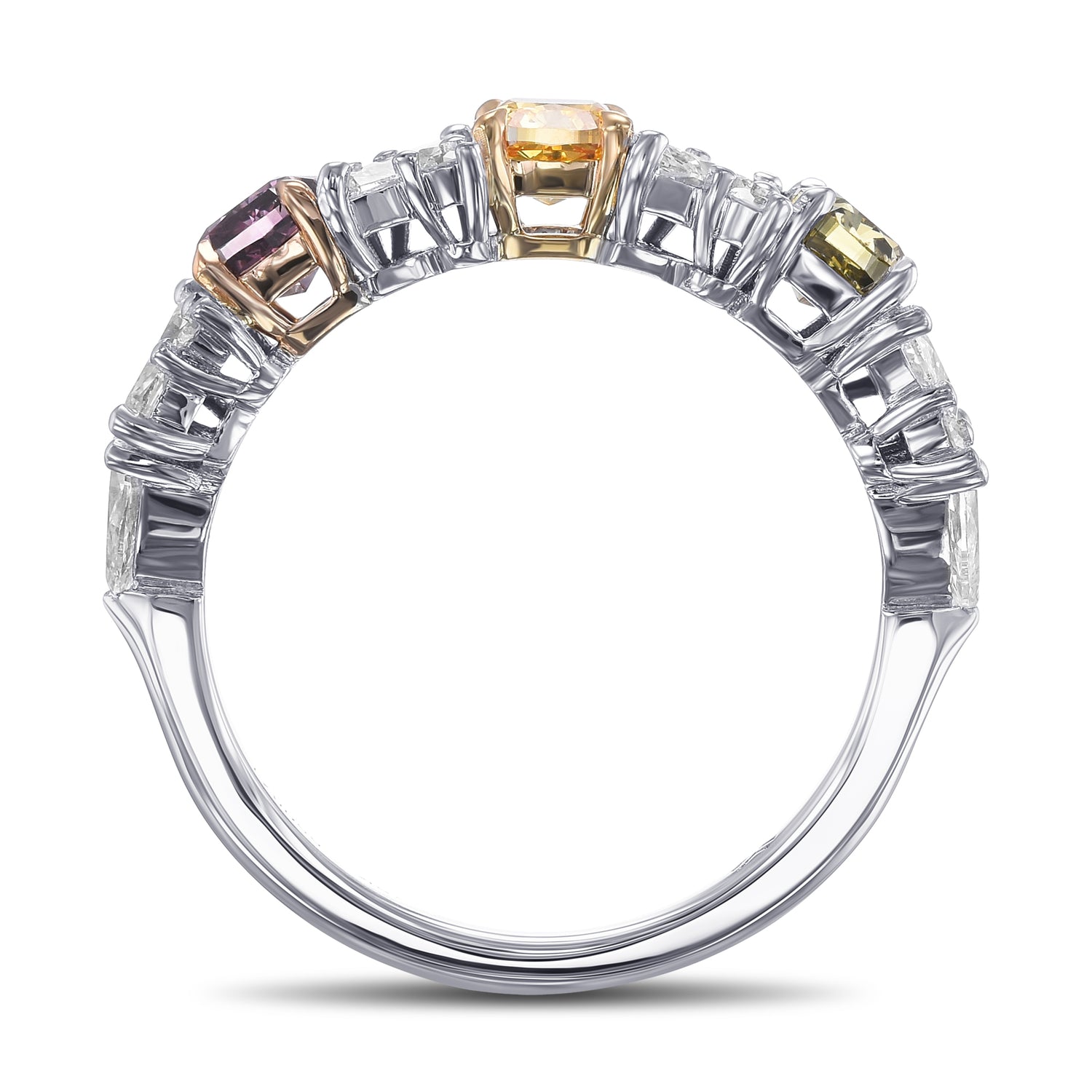 Multicolor Extraordinary Diamond Cluster Ring