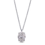 Oval Solitaire Diamond Pendant