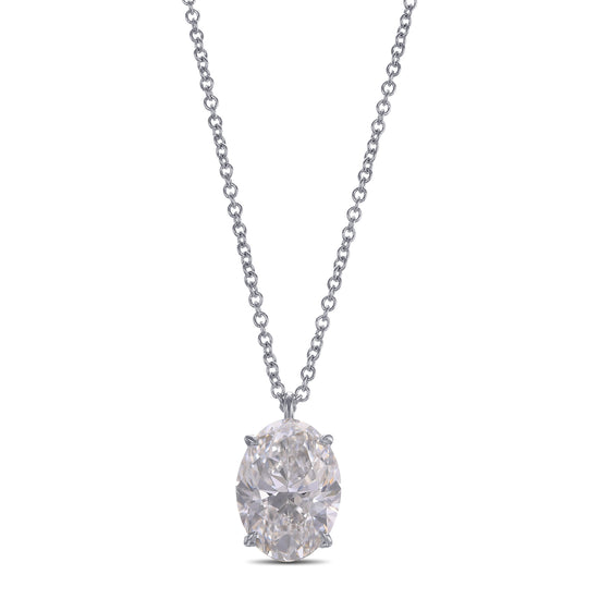 Oval Solitaire Diamond Pendant