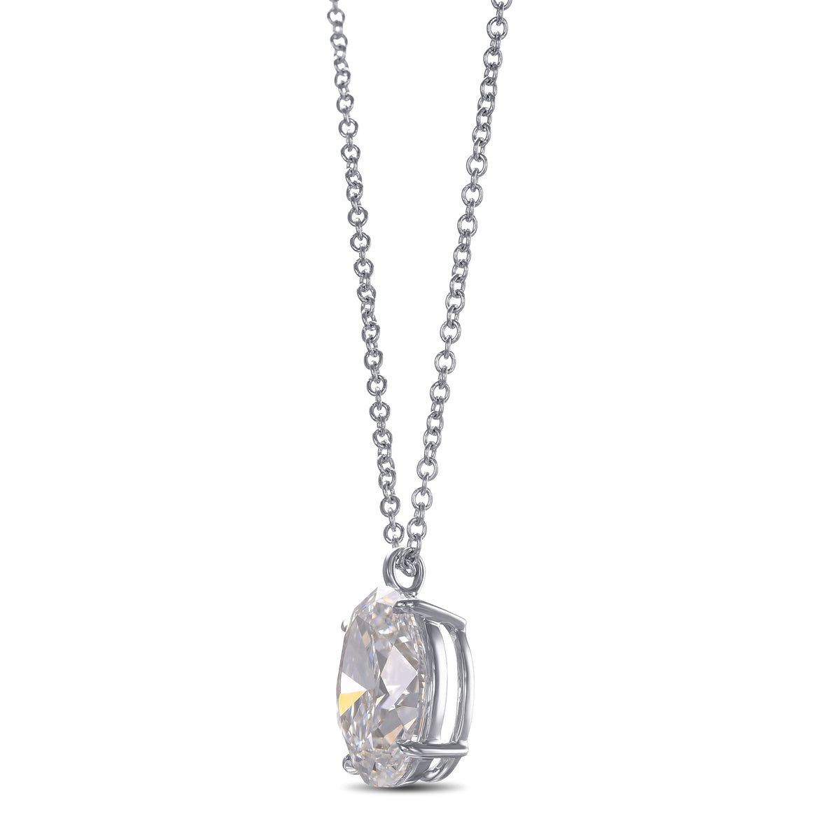 Oval Solitaire Diamond Pendant