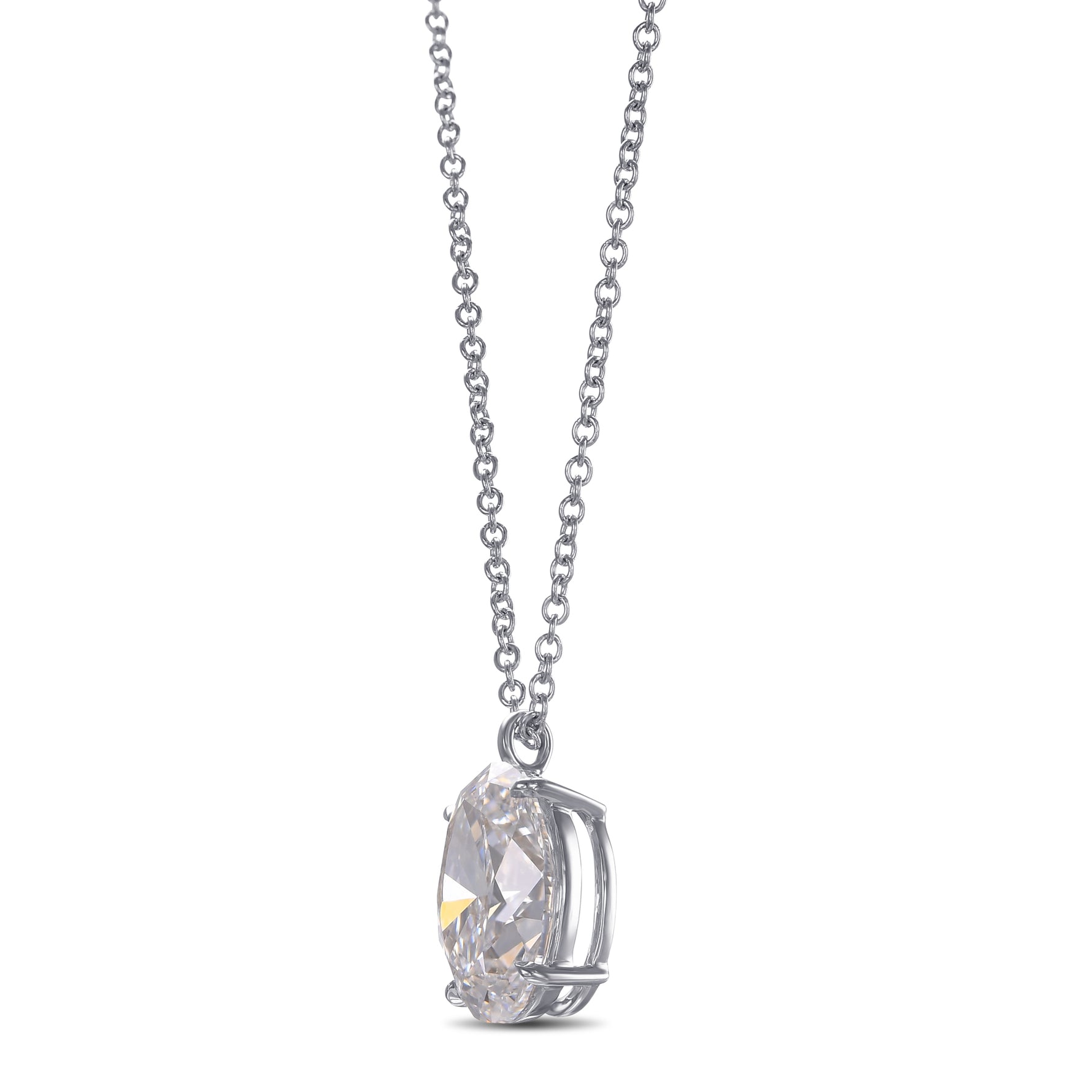 Oval Solitaire Diamond Pendant