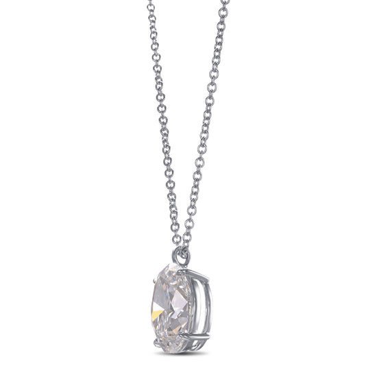 Oval Solitaire Diamond Pendant