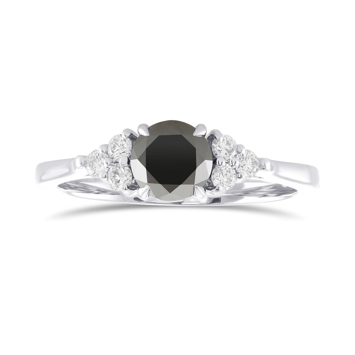 Fancy Black Round Diamond Accent Ring