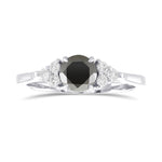 Fancy Black Round Diamond Accent Ring
