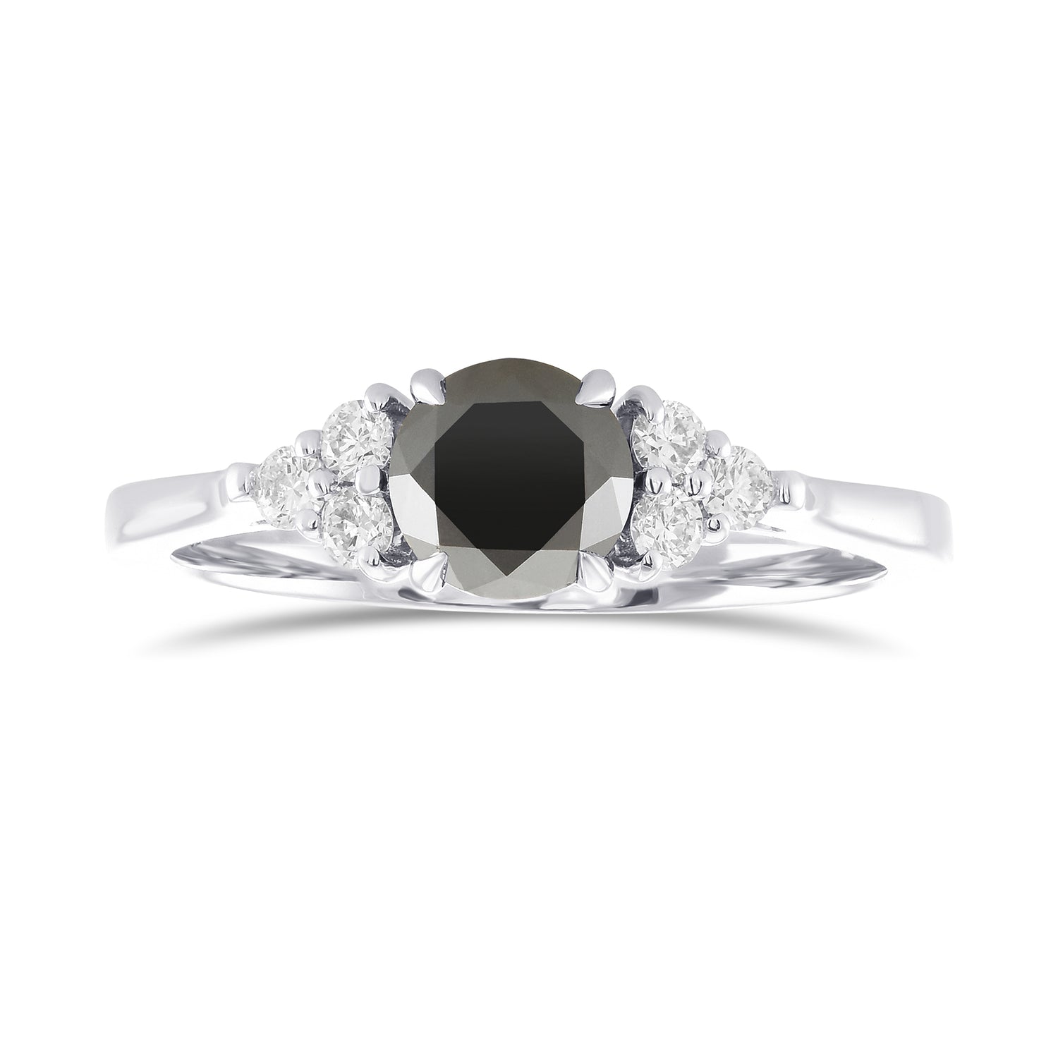 Fancy Black Round Diamond Accent Ring