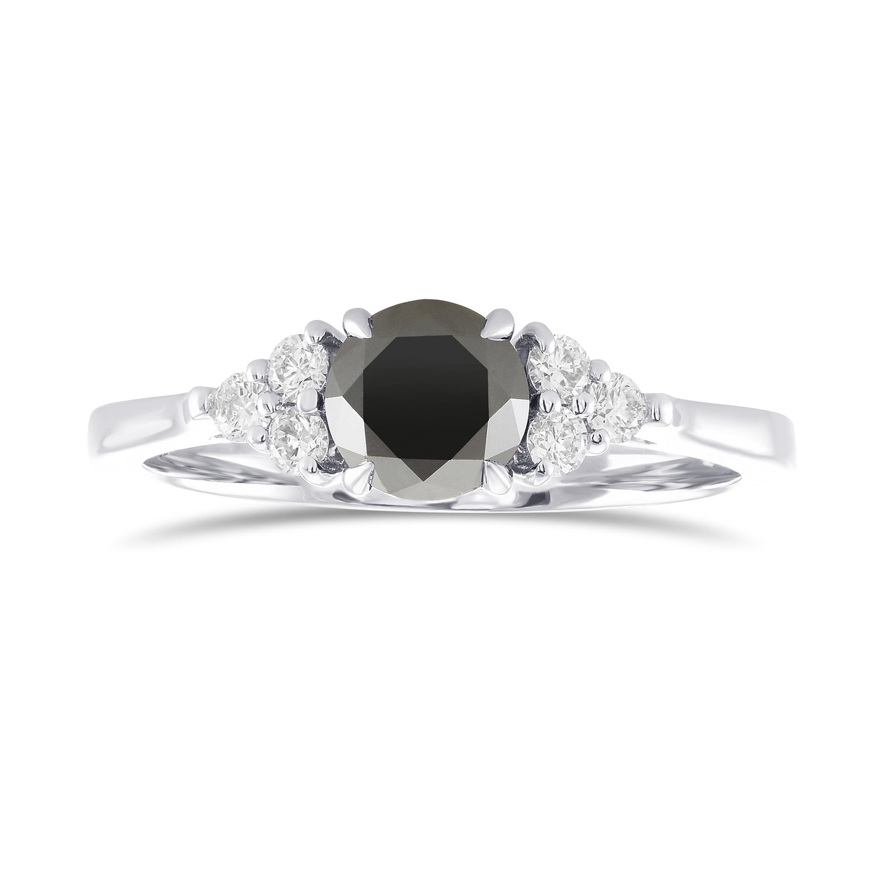 Fancy Black Round Diamond Accent Ring