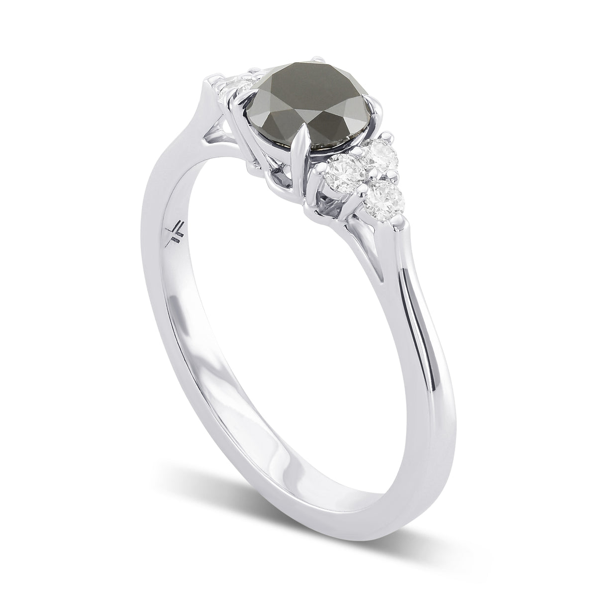 Fancy Black Round Diamond Accent Ring