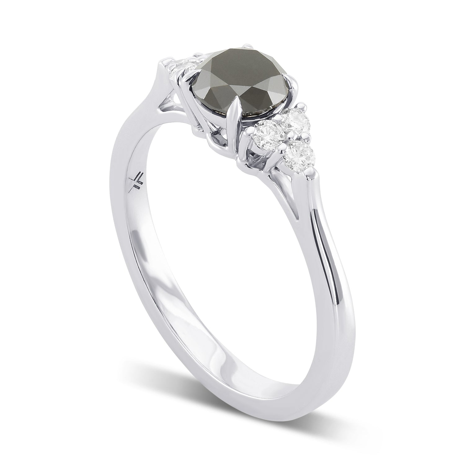 Fancy Black Round Diamond Accent Ring