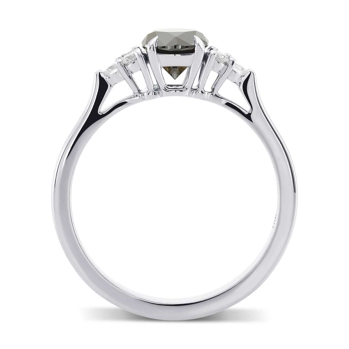 Fancy Black Round Diamond Accent Ring