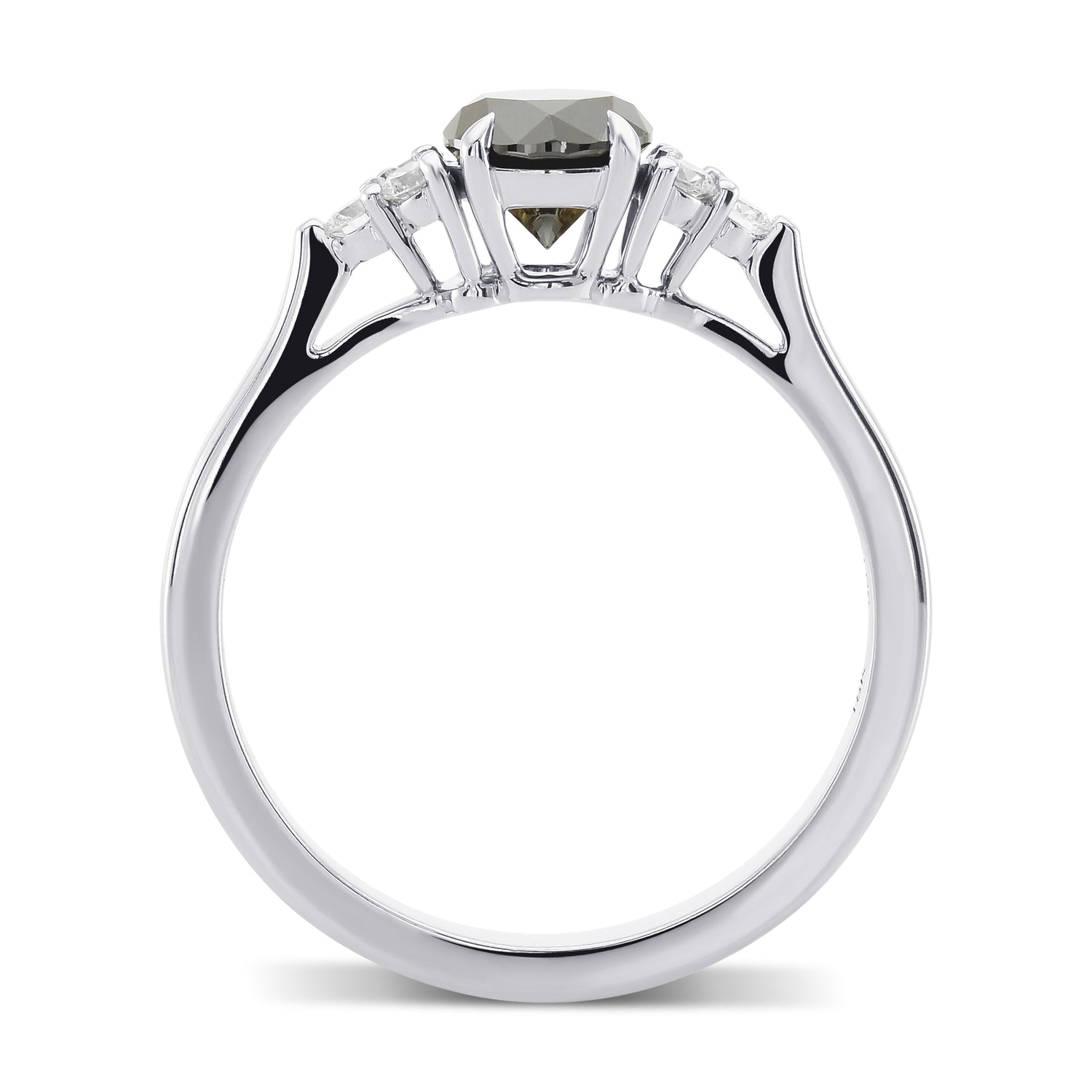 Fancy Black Round Diamond Accent Ring