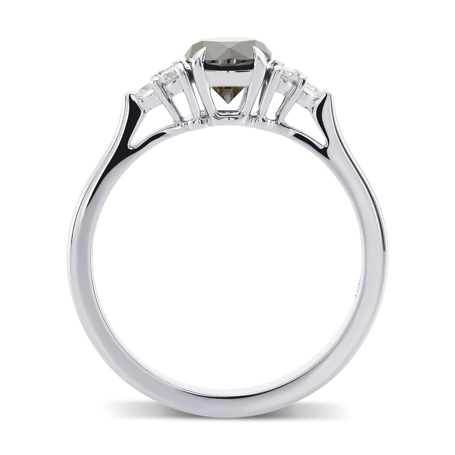 Fancy Black Round Diamond Accent Ring