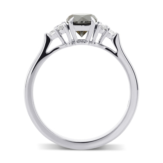 Fancy Black Round Diamond Accent Ring