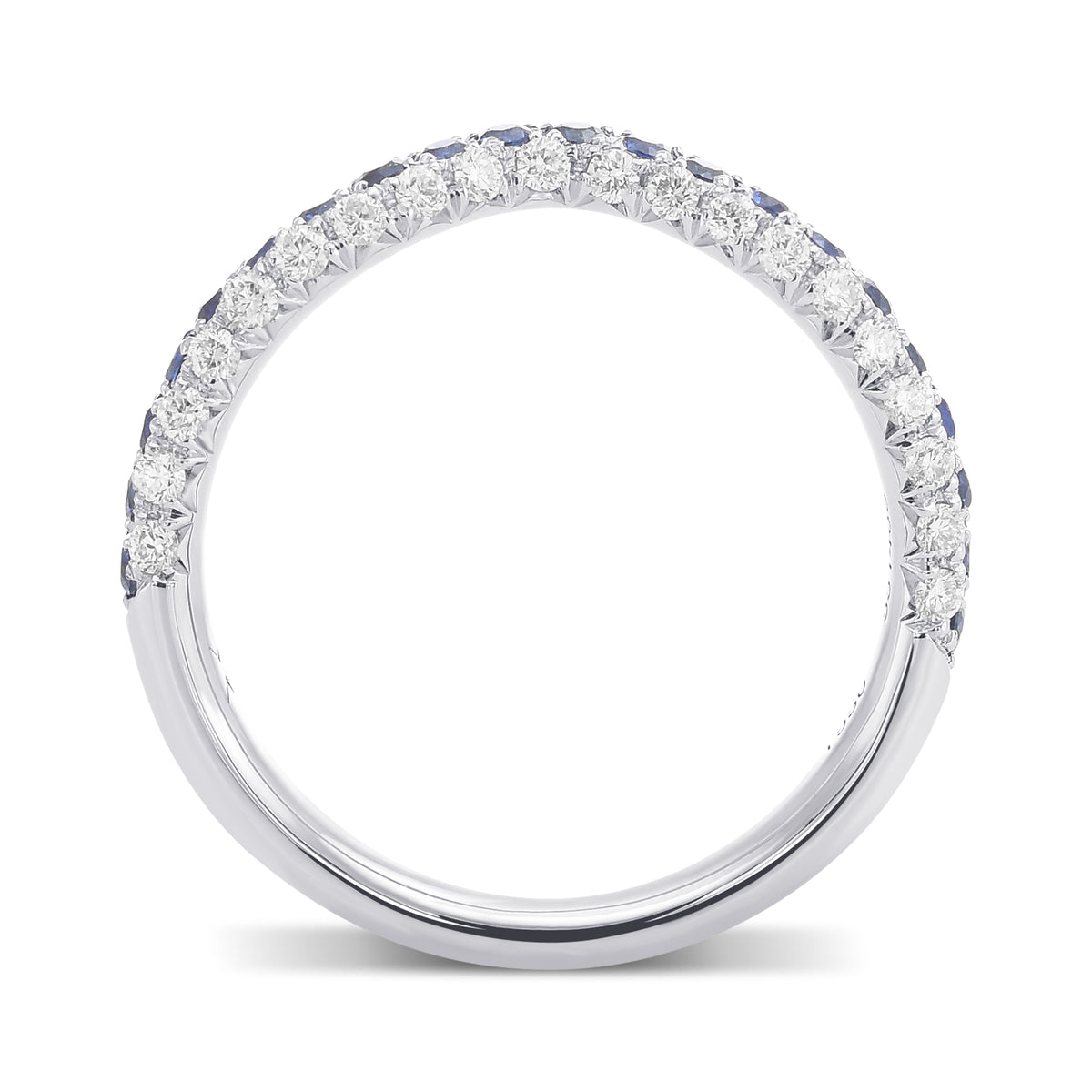 Sapphire & Diamond Wedding Band